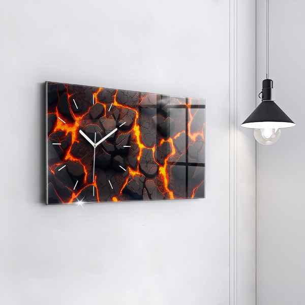 Horizontal wall clock Lava volcano