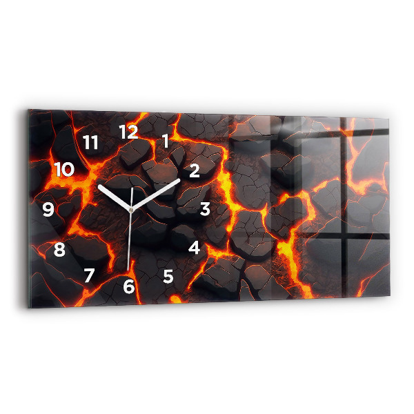 Horizontal wall clock Lava volcano