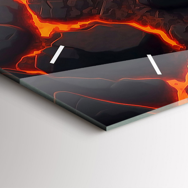 Horizontal wall clock Lava volcano