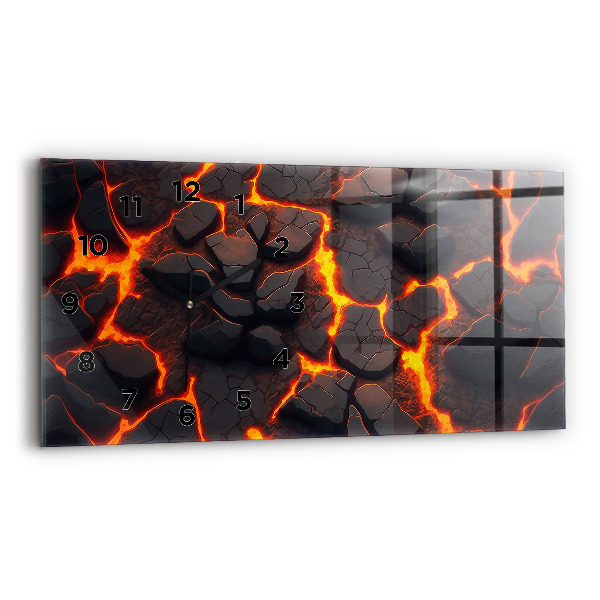 Horizontal wall clock Lava volcano