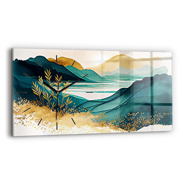 Horizontal wall clock Mountain landscape