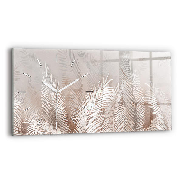 Horizontal wall clock Tropical leaves