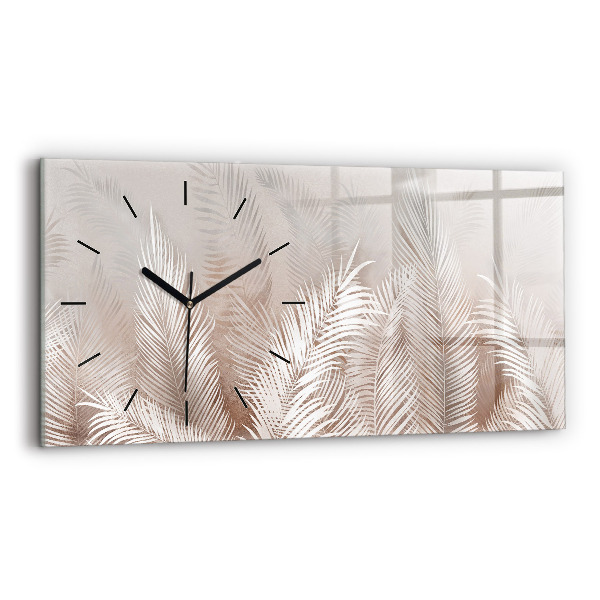 Horizontal wall clock Tropical leaves