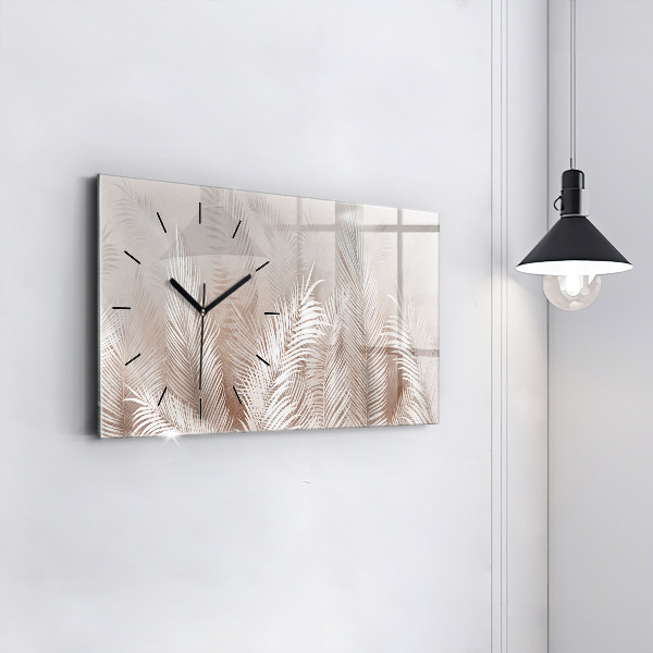 Horizontal wall clock Tropical leaves