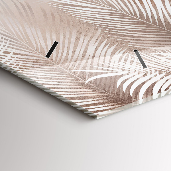 Horizontal wall clock Tropical leaves