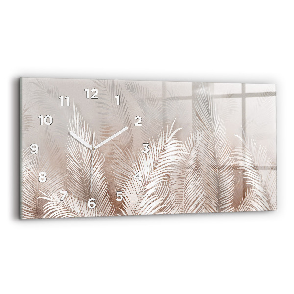 Horizontal wall clock Tropical leaves