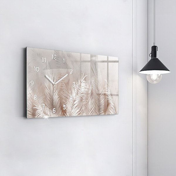 Horizontal wall clock Tropical leaves