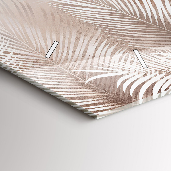 Horizontal wall clock Tropical leaves