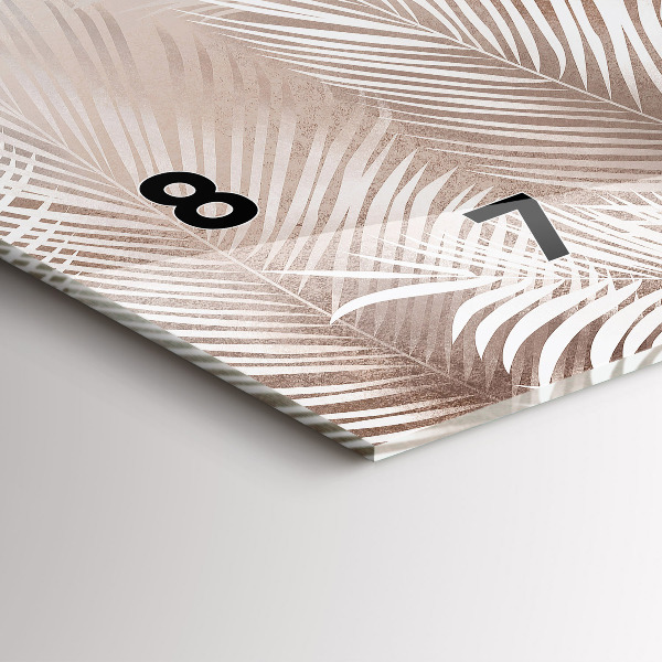 Horizontal wall clock Tropical leaves