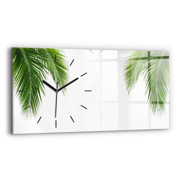 Horizontal wall clock Palm leaves nature