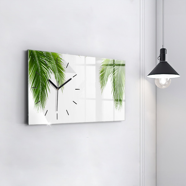 Horizontal wall clock Palm leaves nature