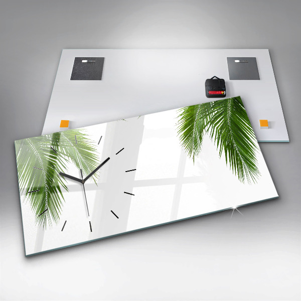 Horizontal wall clock Palm leaves nature