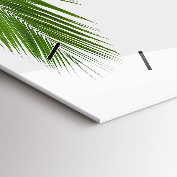 Horizontal wall clock Palm leaves nature