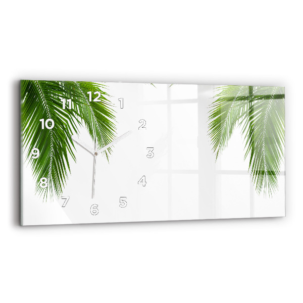 Horizontal wall clock Palm leaves nature