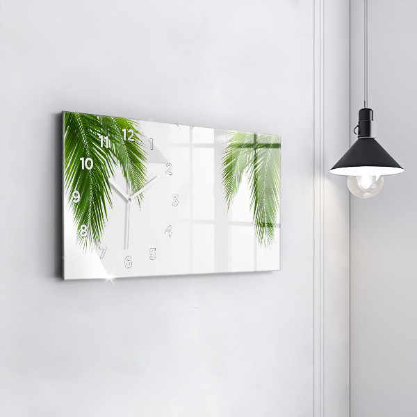 Horizontal wall clock Palm leaves nature