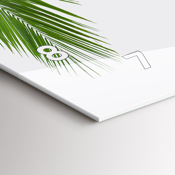 Horizontal wall clock Palm leaves nature