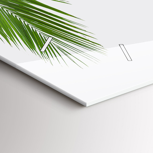 Horizontal wall clock Palm leaves nature