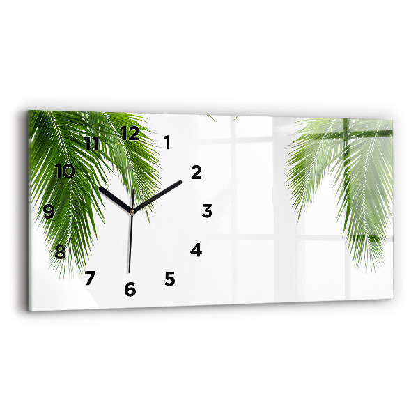 Horizontal wall clock Palm leaves nature