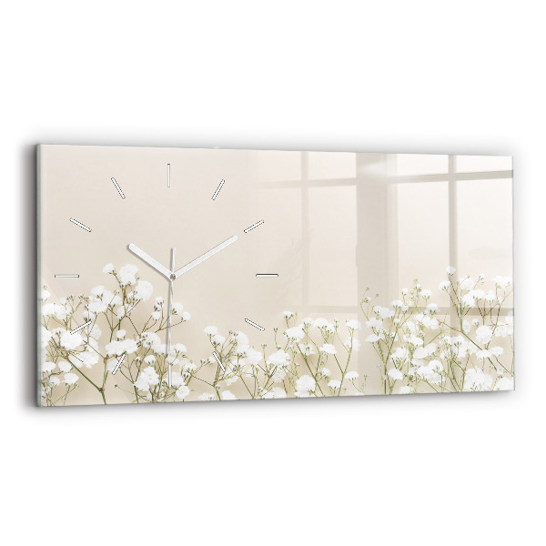 Horizontal wall clock Blooming flowers