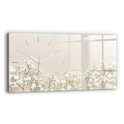 Horizontal wall clock Blooming flowers
