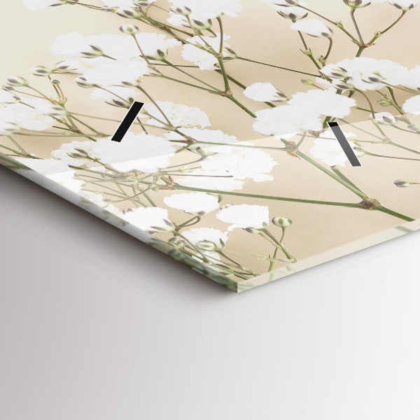 Horizontal wall clock Blooming flowers