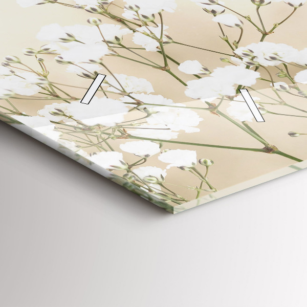 Horizontal wall clock Blooming flowers