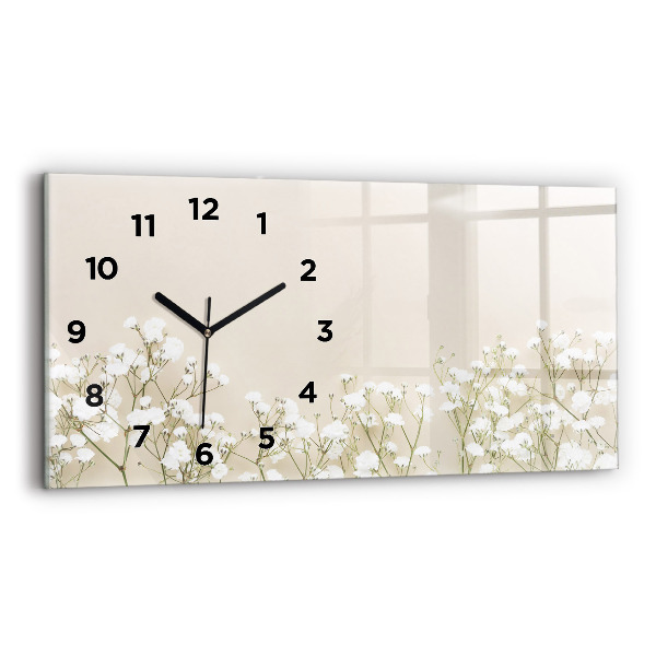 Horizontal wall clock Blooming flowers