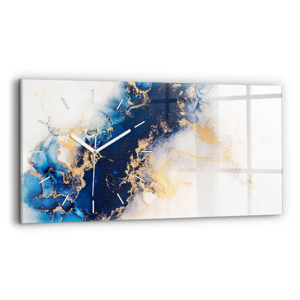 Horizontal wall clock Marble pattern