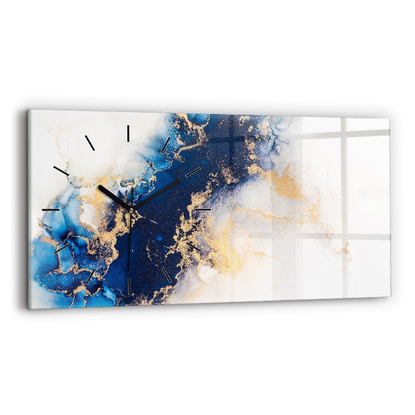 Horizontal wall clock Marble pattern