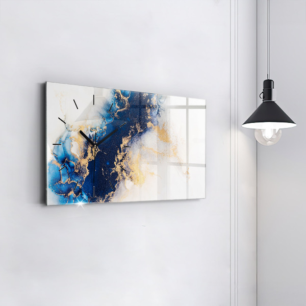 Horizontal wall clock Marble pattern