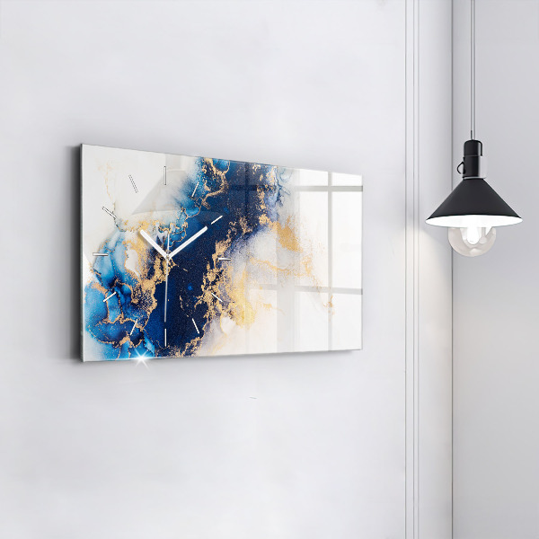 Horizontal wall clock Marble pattern