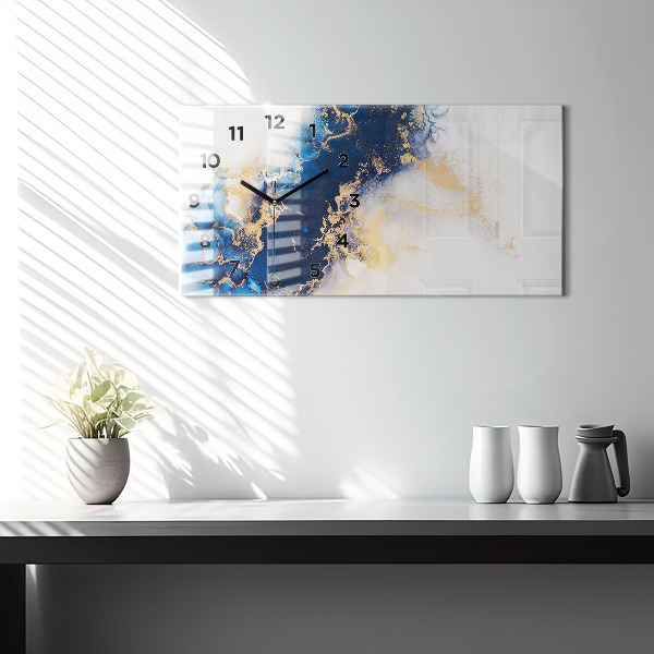 Horizontal wall clock Marble pattern