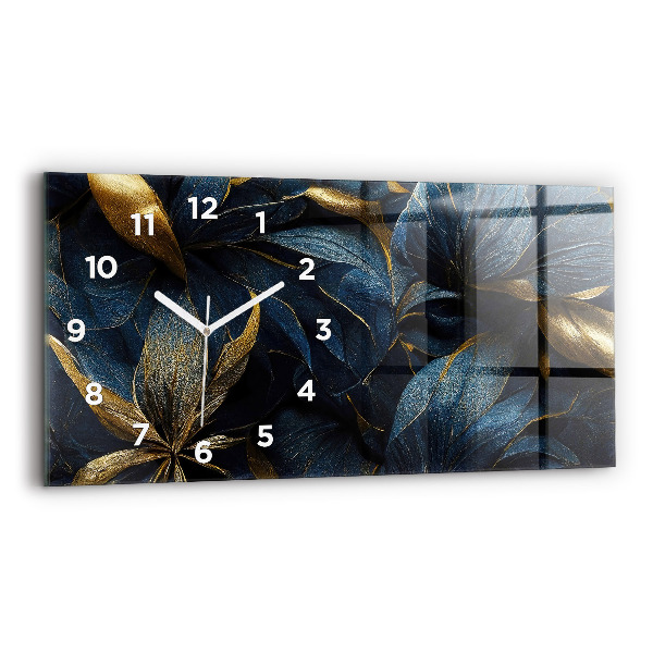 Horizontal wall clock Decorative flowers