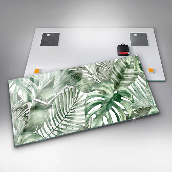 Horizontal wall clock Plant leaves