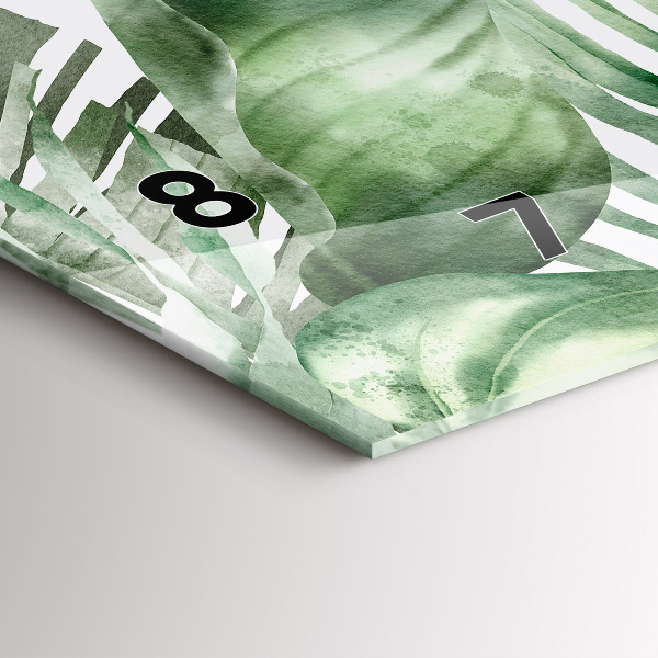 Horizontal wall clock Plant leaves