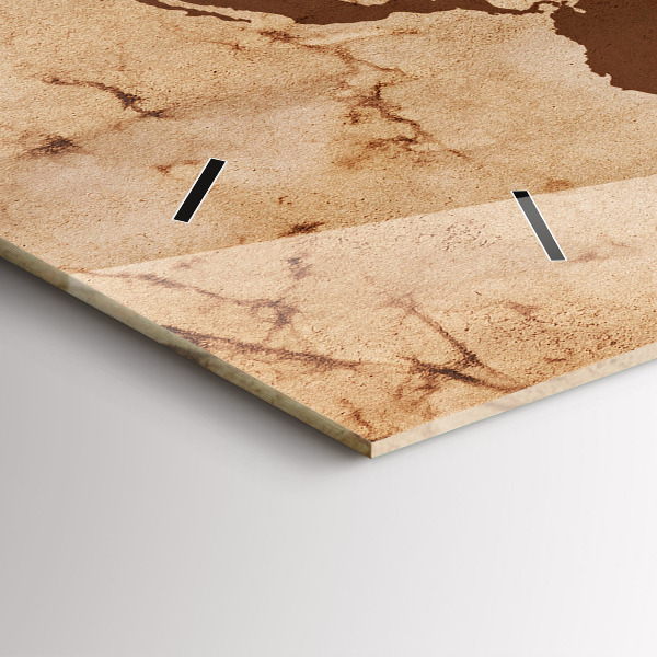 Horizontal wall clock Vintage world map