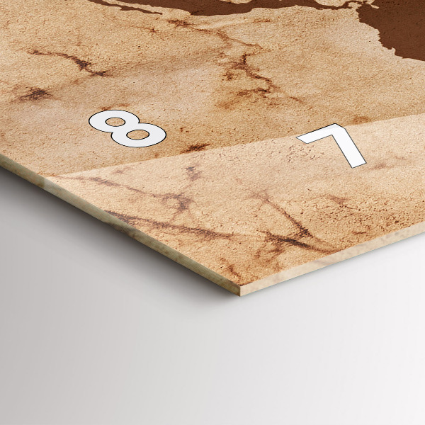 Horizontal wall clock Vintage world map