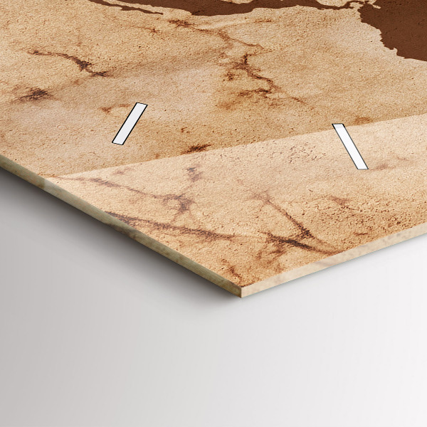 Horizontal wall clock Vintage world map