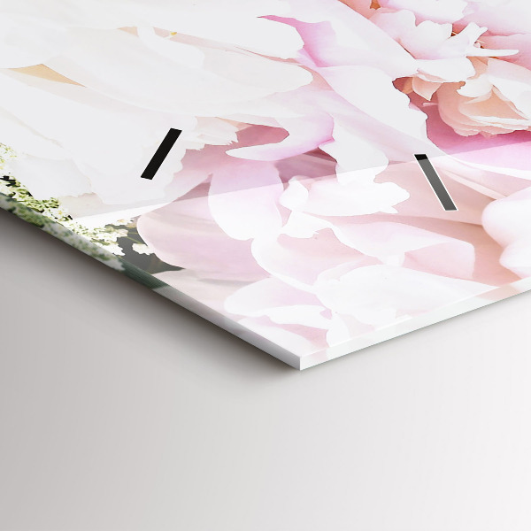 Horizontal wall clock Decorative flowers