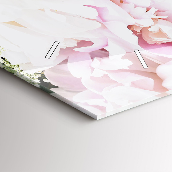 Horizontal wall clock Decorative flowers