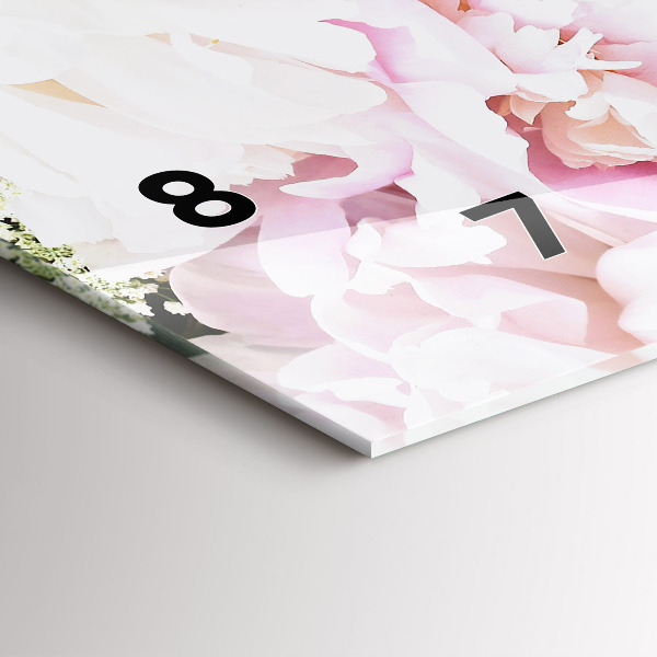 Horizontal wall clock Decorative flowers