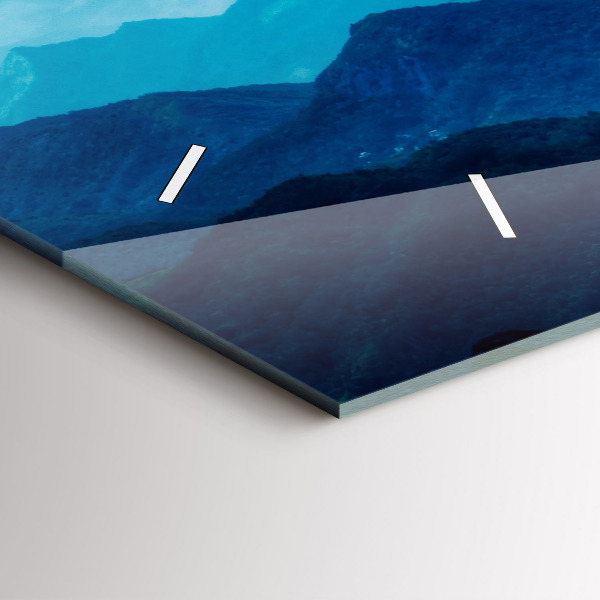 Horizontal wall clock Watercolor mountains