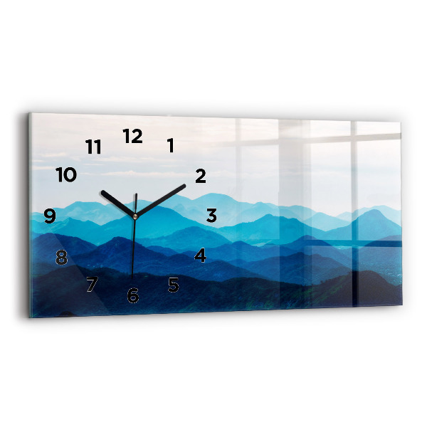 Horizontal wall clock Watercolor mountains