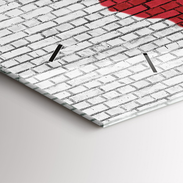 Horizontal wall clock Brick Wall World Map