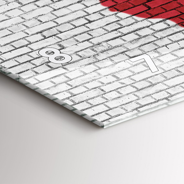 Horizontal wall clock Brick Wall World Map