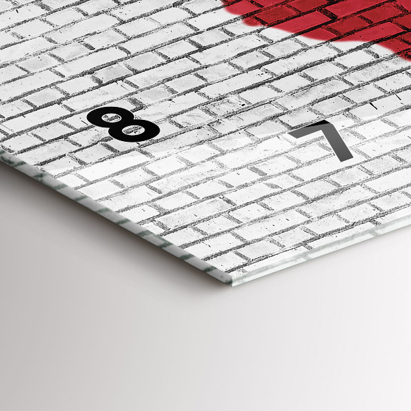 Horizontal wall clock Brick Wall World Map