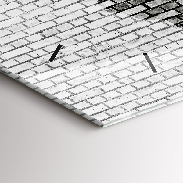 Horizontal wall clock Brick Wall World Map