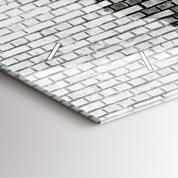 Horizontal wall clock Brick Wall World Map