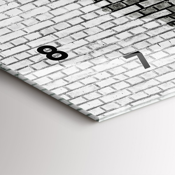 Horizontal wall clock Brick Wall World Map