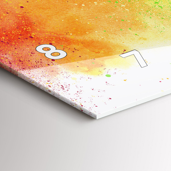 Horizontal wall clock Abstract rainbow